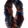 Multi-colored Fox Fur Infinity Scarf folded against a white background.