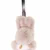 Mink Bunny Keychain Carrot Brown Brown colored mink bunny keychain with a carrot on its chest arranged atop a white background.