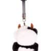 Mink Cow Key Chain Black Black colored cow sheep keychain arranged atop a white background.
