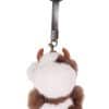 Mink Cow Key Chain Brown Brown colored mink cow keychain arranged atop a white background.