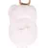 Mink Sheep Key Chain White White colored mink sheep keychain arranged atop a white background.