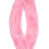 Rex Scarf Infinity HL8W024 Pink A pink Knit Chinchilla Rex Infinity Scarf folded against a white background.