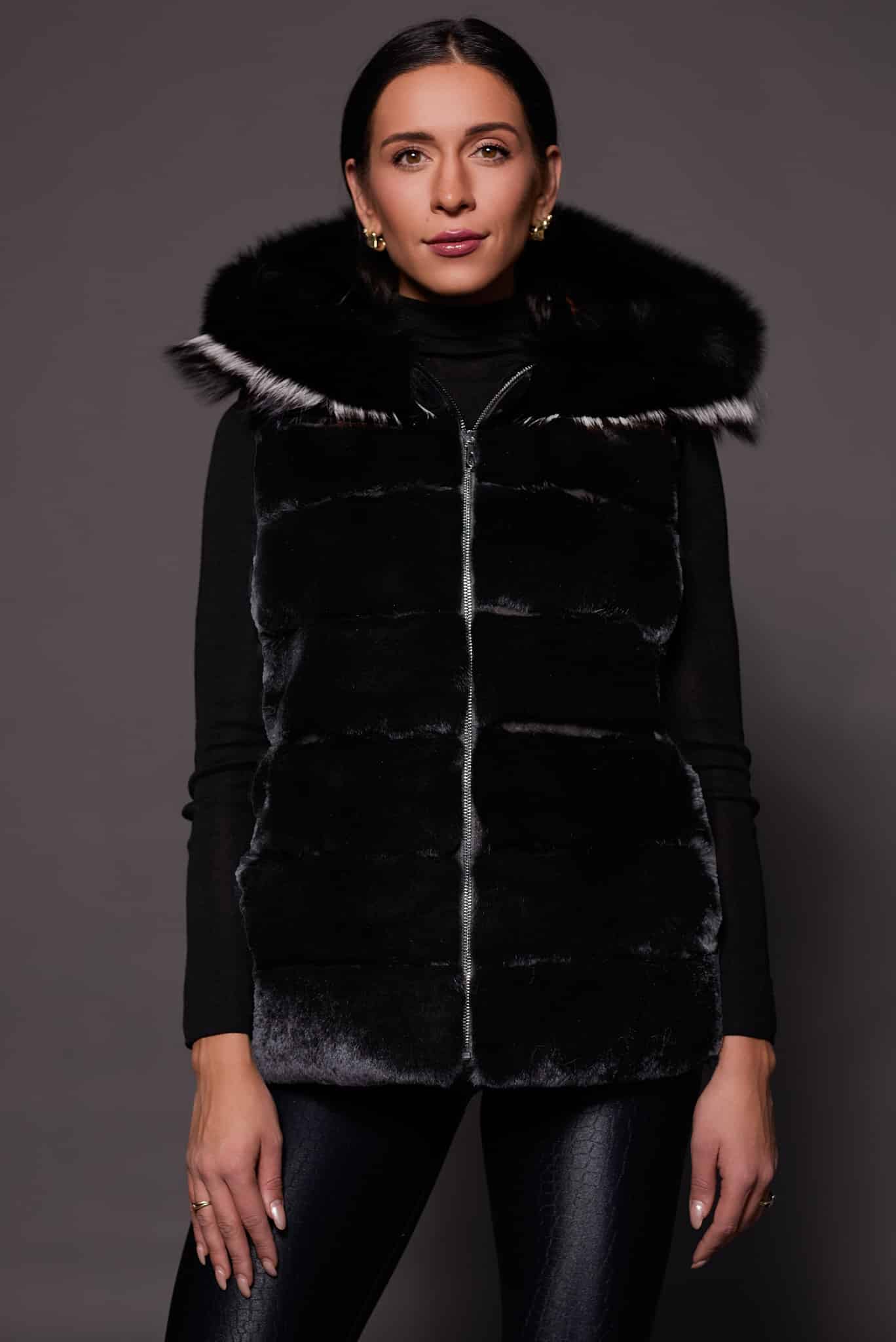ALMA REX VEST BLACK FRONT