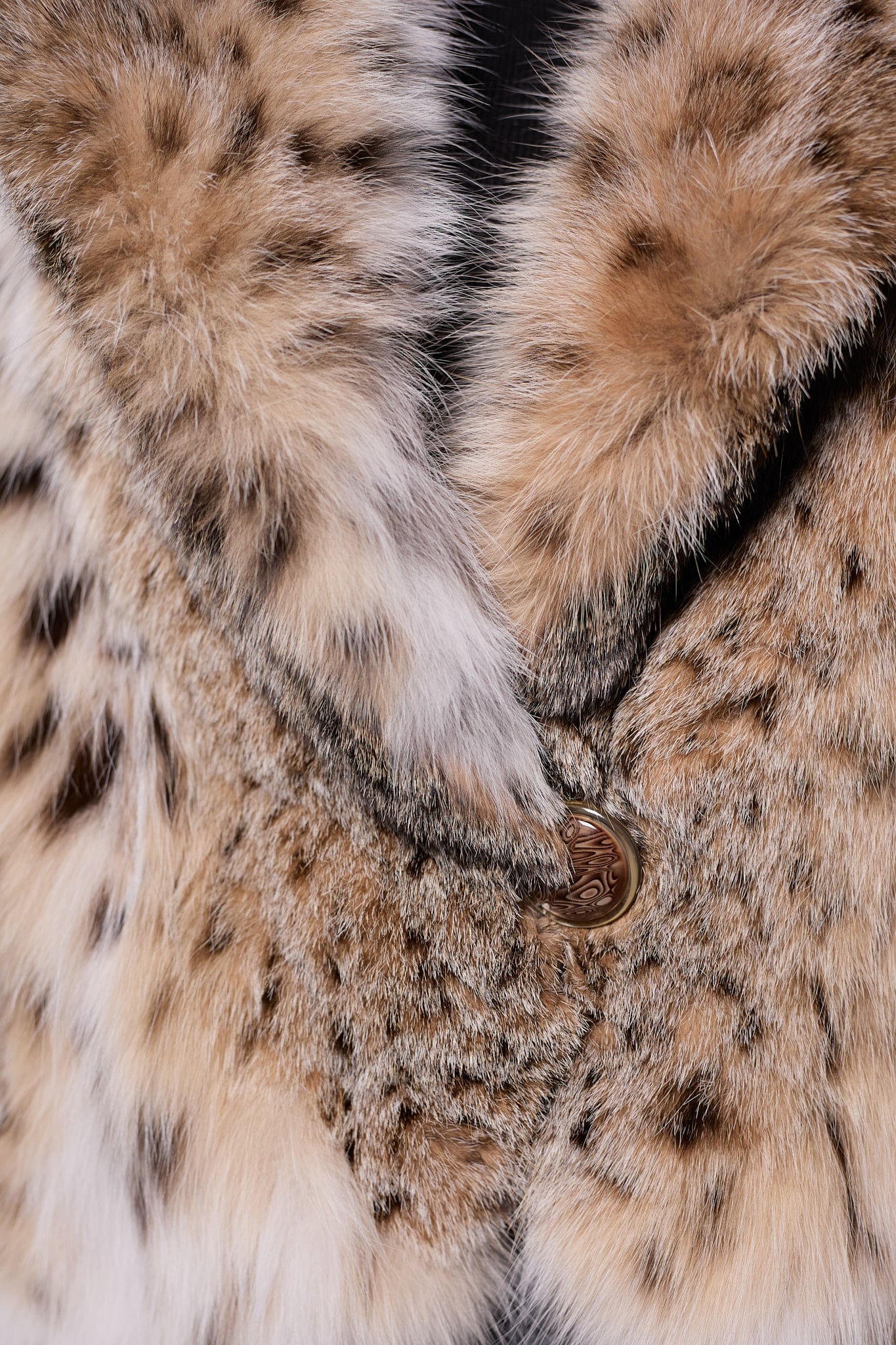 close up detail a lynx fur coat