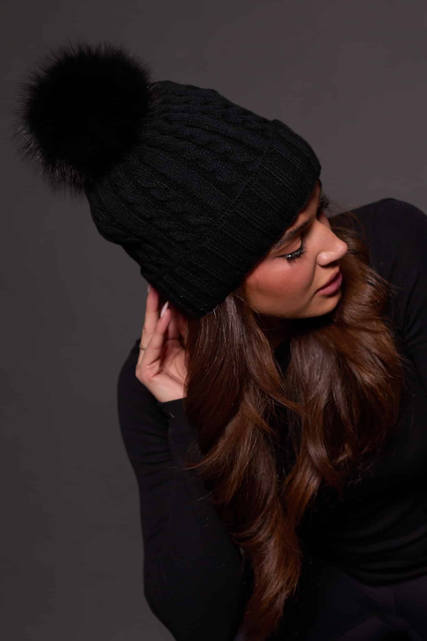 Fox Pom Beanie - Sitka Fur Gallery